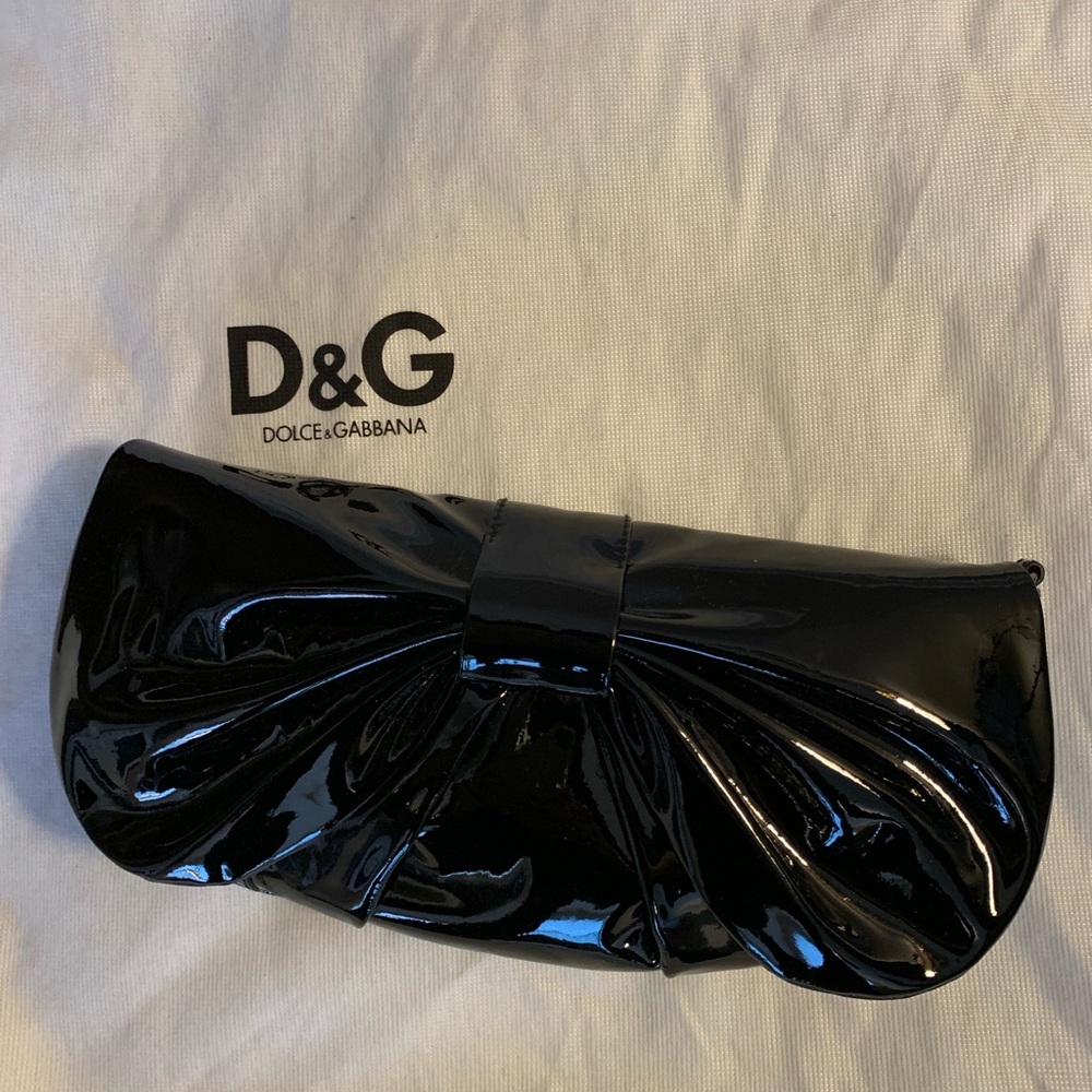 Dolce & Gabbana Black Patent Leather Clutch